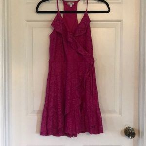 Fuchsia lace mini dress Size S